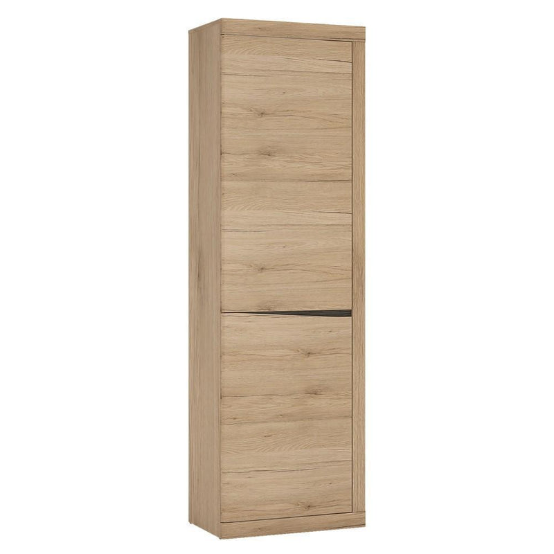 FTG Cupboard Kensington Tall Narrow 2 Door Cupboard Oak with dark Trim Melamine Bed Kings
