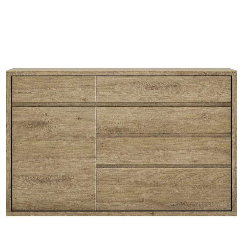 FTG Cupboard Shetland 1 Door 5 drawer cupboard Shetland Oak Finish Bed Kings