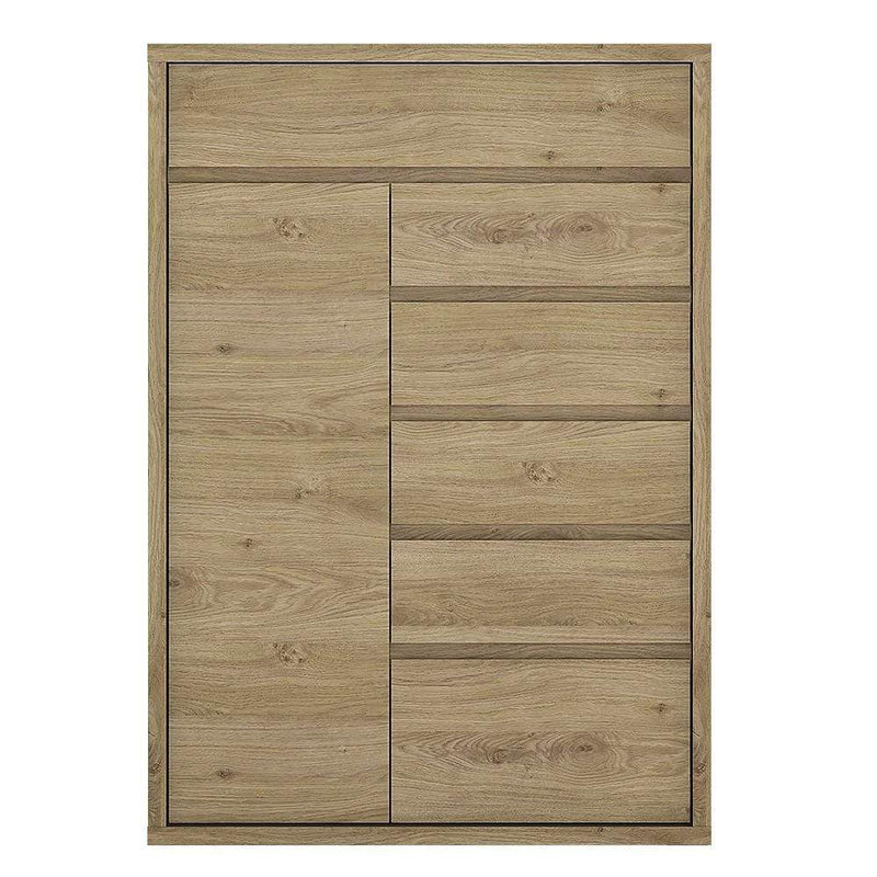 FTG Cupboard Shetland 1 Door 6 drawer cupboard Shetland Oak Finish Bed Kings