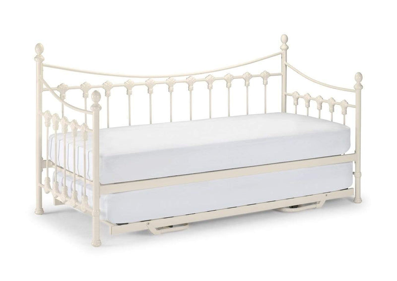 Julian Bowen Day Bed Single 90cm 3ft Versailles Daybed Only - Metal Beds - Stone White Bed Kings