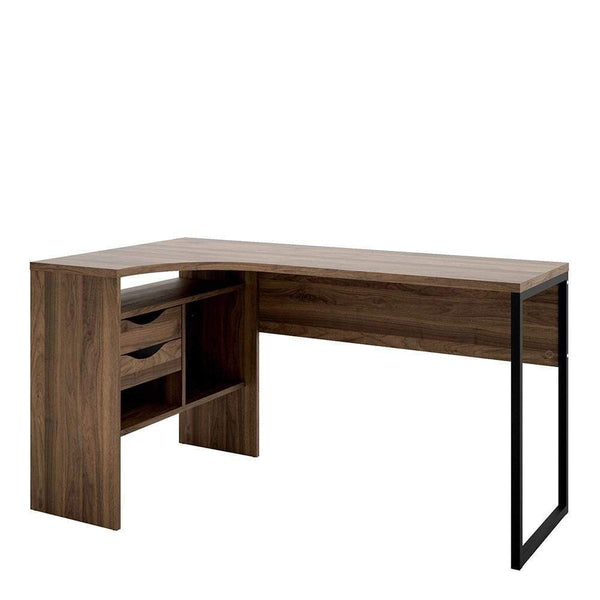 FTG Desk Function Plus - Corner Desk 2 Drawers in Walnut Bed Kings
