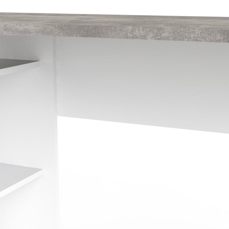 FTG Desk Function Plus Corner Desk 2 Drawers in White and Grey Bed Kings