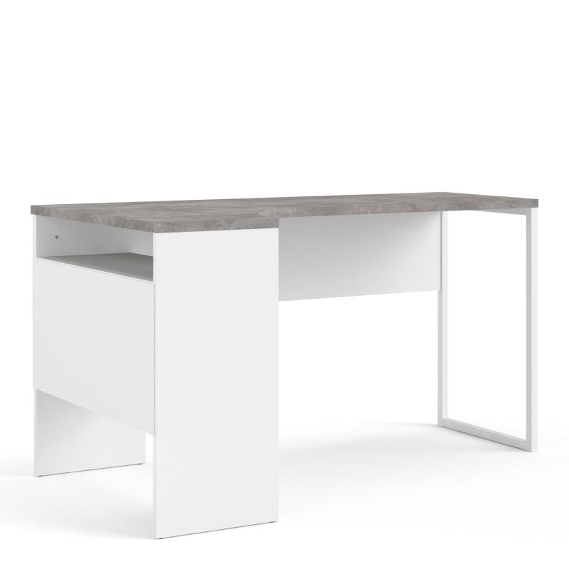 FTG Desk Function Plus Corner Desk 2 Drawers in White and Grey Bed Kings