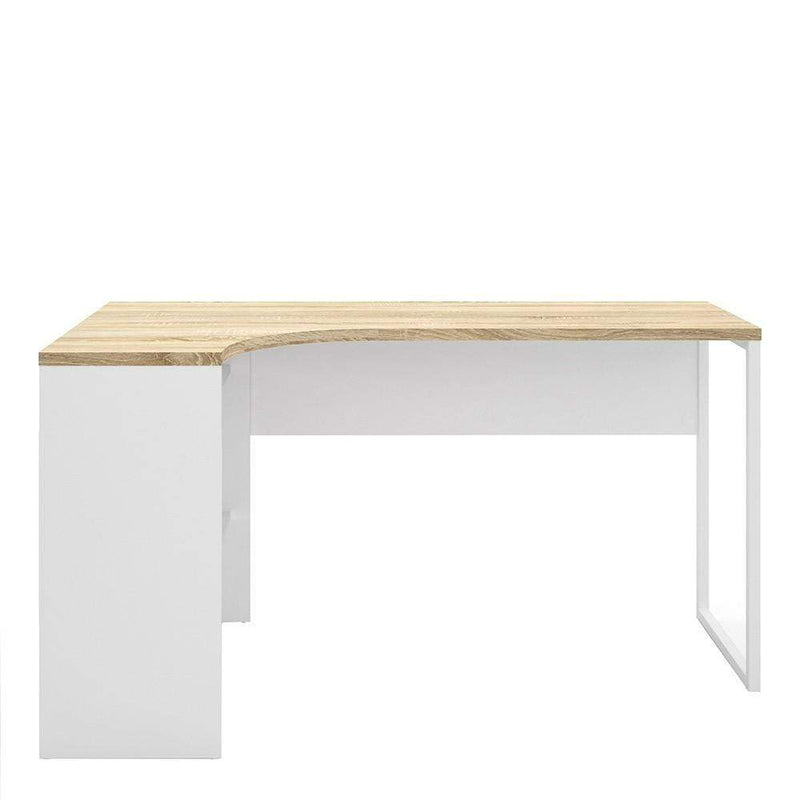 FTG Desk Function Plus - Corner Desk 2 Drawers in White and Oak Bed Kings