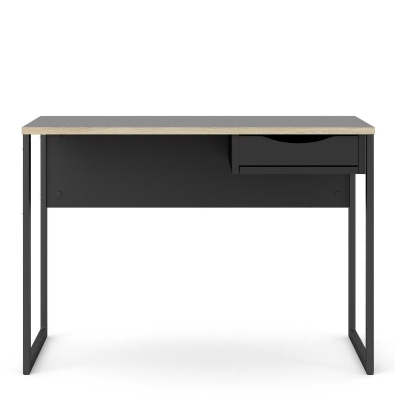 FTG Desk Function Plus Desk 1 Drawer in Black with Oak Trim Bed Kings