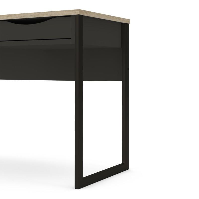 FTG Desk Function Plus Desk 1 Drawer in Black with Oak Trim Bed Kings