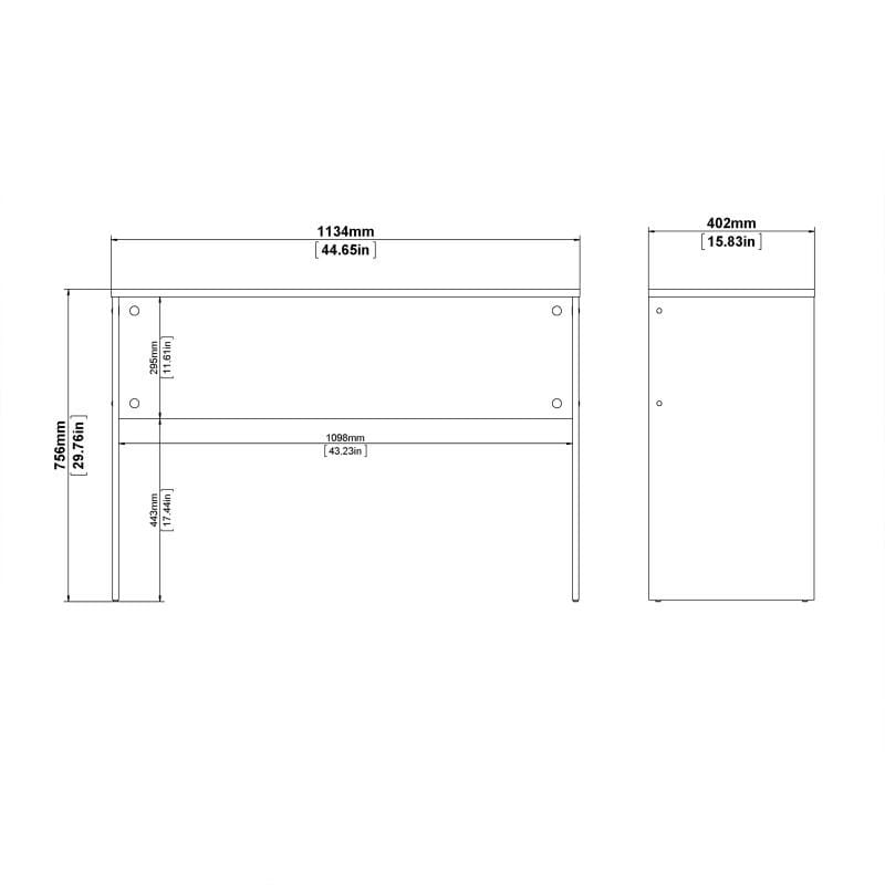 FTG Desk Function Plus Desk multi-functional Desk with Drawer and 1 Door in White and Oak Bed Kings