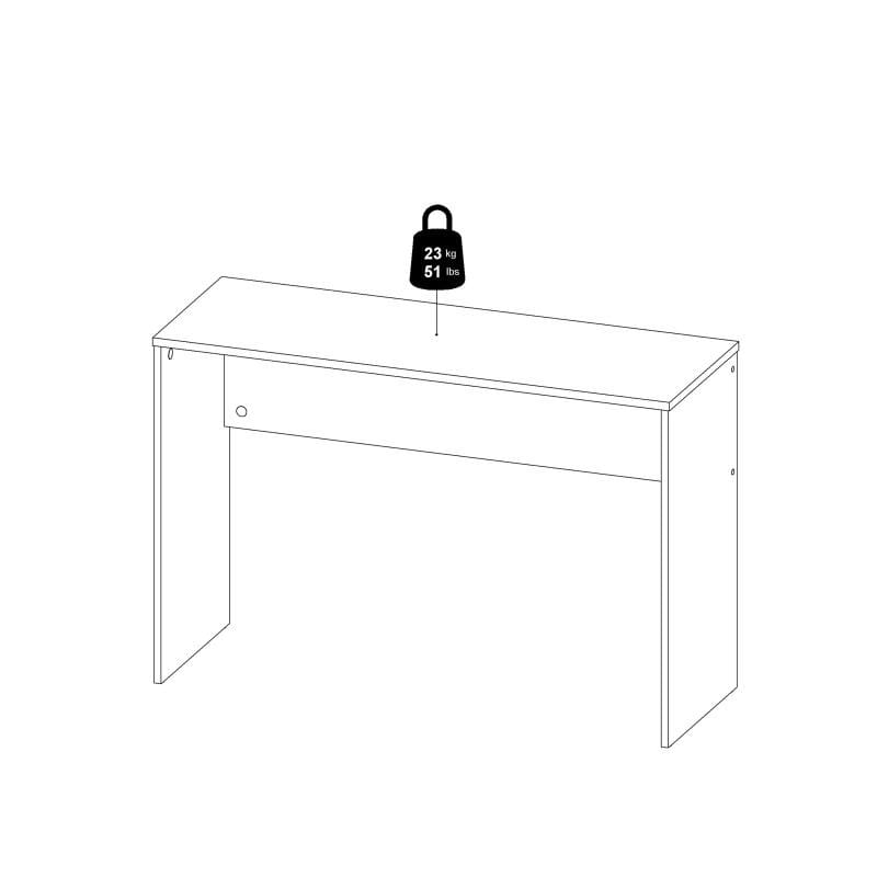 FTG Desk Function Plus Desk multi-functional Desk with Drawer and 1 Door in White and Oak Bed Kings