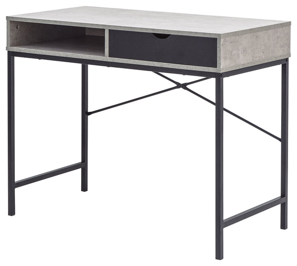 GFW Desk Telford Computer Desk Concrete & Black Bed Kings