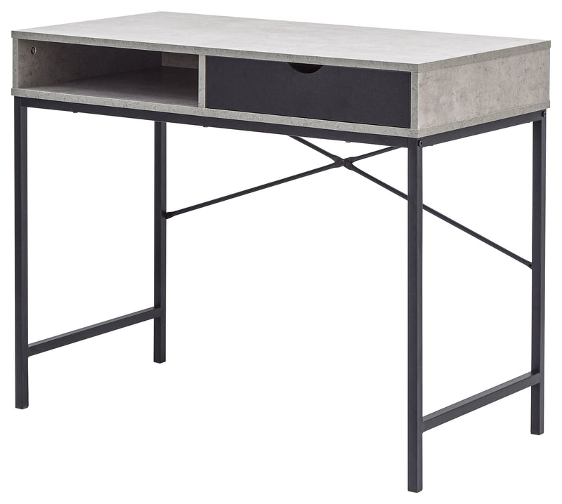 GFW Desk Telford Computer Desk Concrete & Black Bed Kings