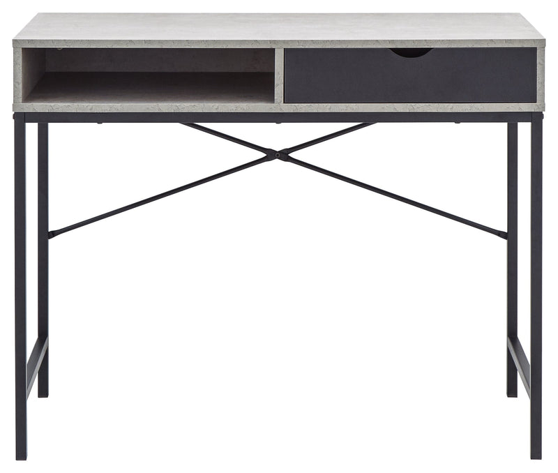 GFW Desk Telford Computer Desk Concrete & Black Bed Kings