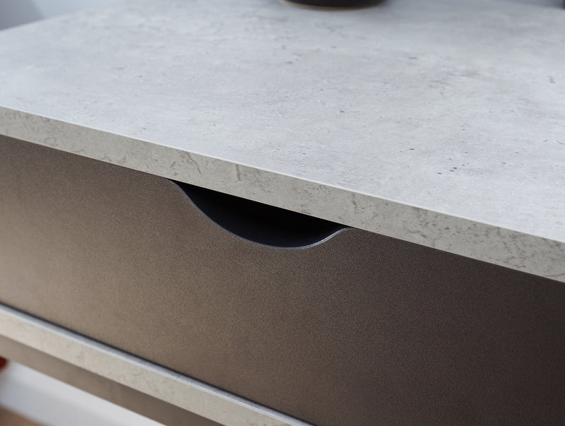 GFW Desk Telford Computer Desk Concrete & Black Bed Kings