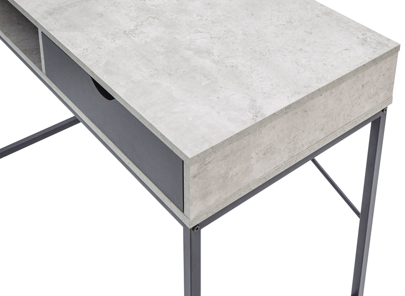 GFW Desk Telford Computer Desk Concrete & Black Bed Kings