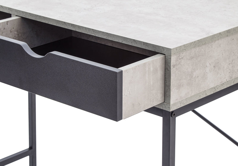 GFW Desk Telford Computer Desk Concrete & Black Bed Kings