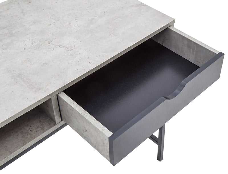 GFW Desk Telford Computer Desk Concrete & Black Bed Kings