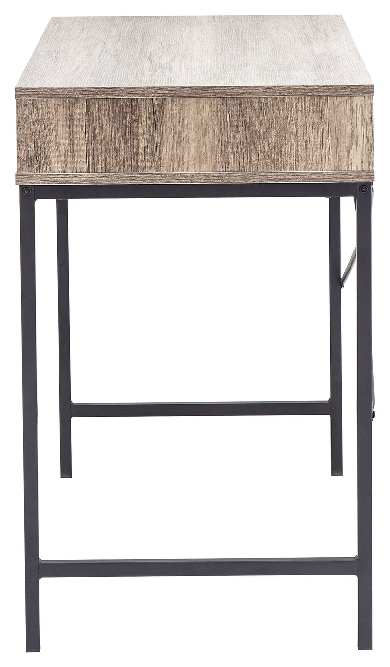 GFW Desk Telford Computer Desk Dark Oak & Black Bed Kings