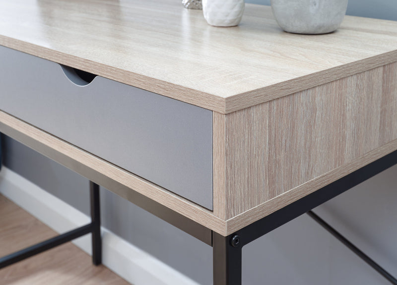 GFW Desk Telford Computer Desk Light Oak & Grey Bed Kings