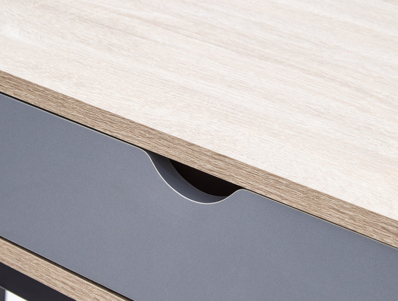 GFW Desk Telford Computer Desk Light Oak & Grey Bed Kings