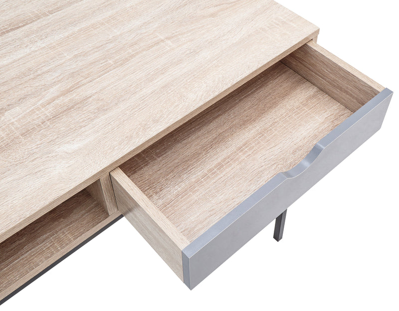 GFW Desk Telford Computer Desk Light Oak & Grey Bed Kings