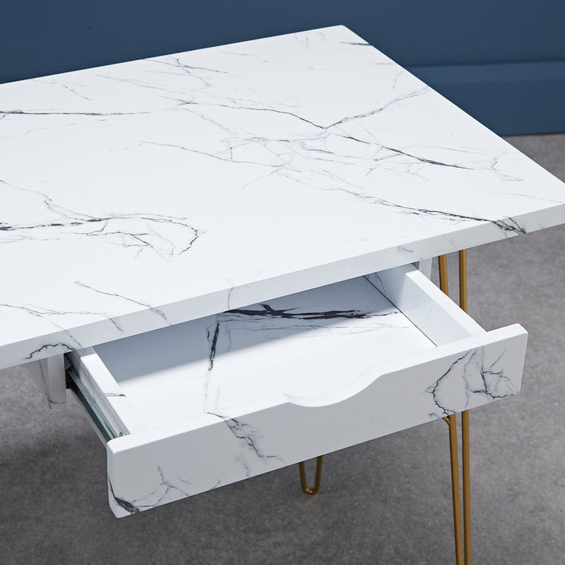 LPD Desk Fusion Desk White Marble - From LPD Bed Kings