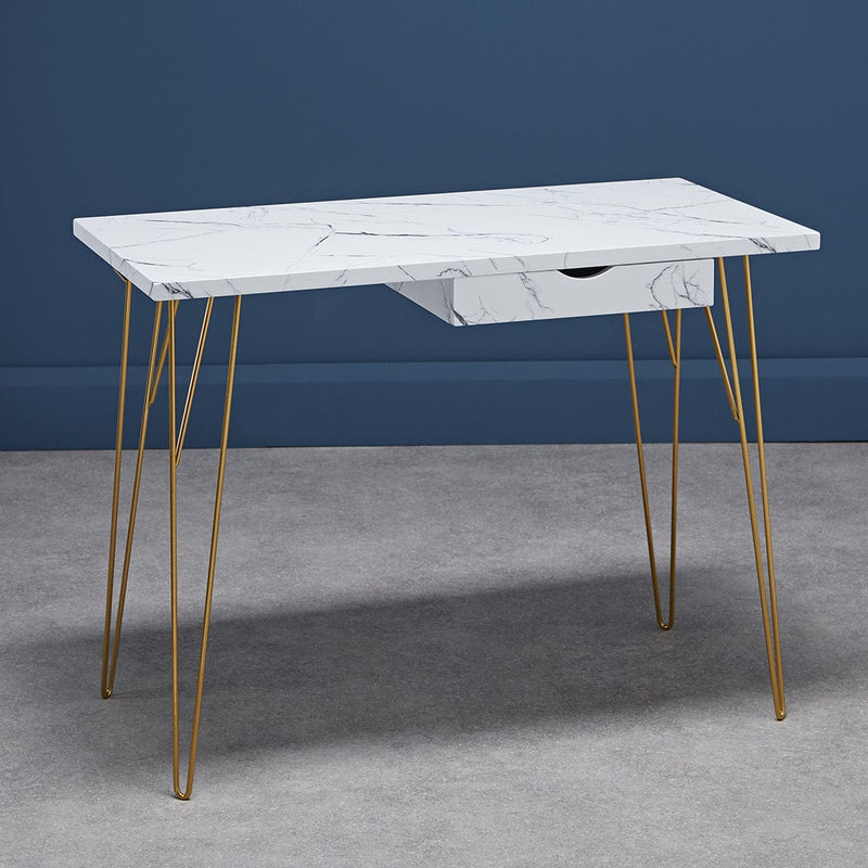 LPD Desk Fusion Desk White Marble - From LPD Bed Kings
