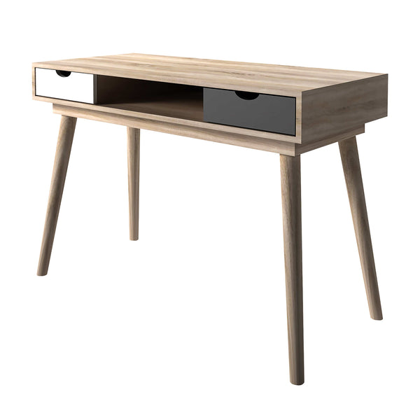LPD Desk Scandi Desk Oak With Grey And White Drawers Bed Kings