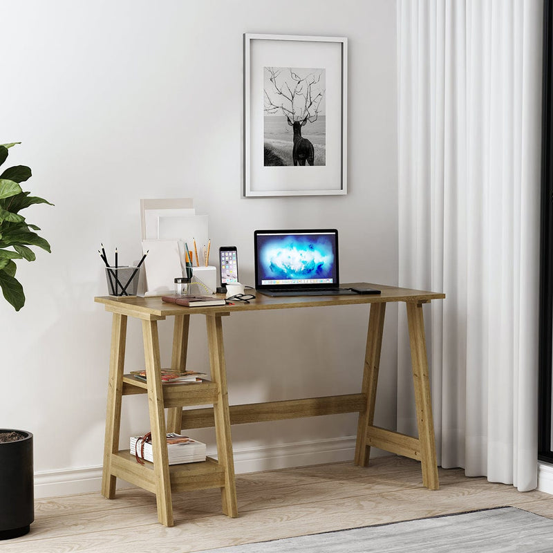 LPD Desk Tiva Workstation Oak Bed Kings
