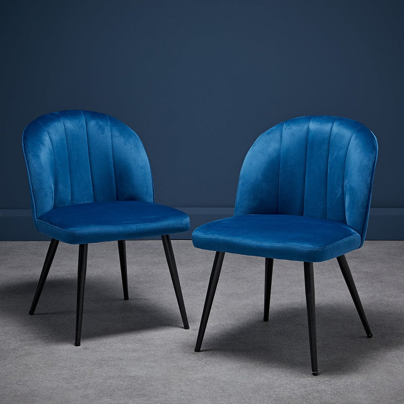 LPD Dining Chair Orla Dining Chair Blue (Pack of 2) - From LPD Bed Kings