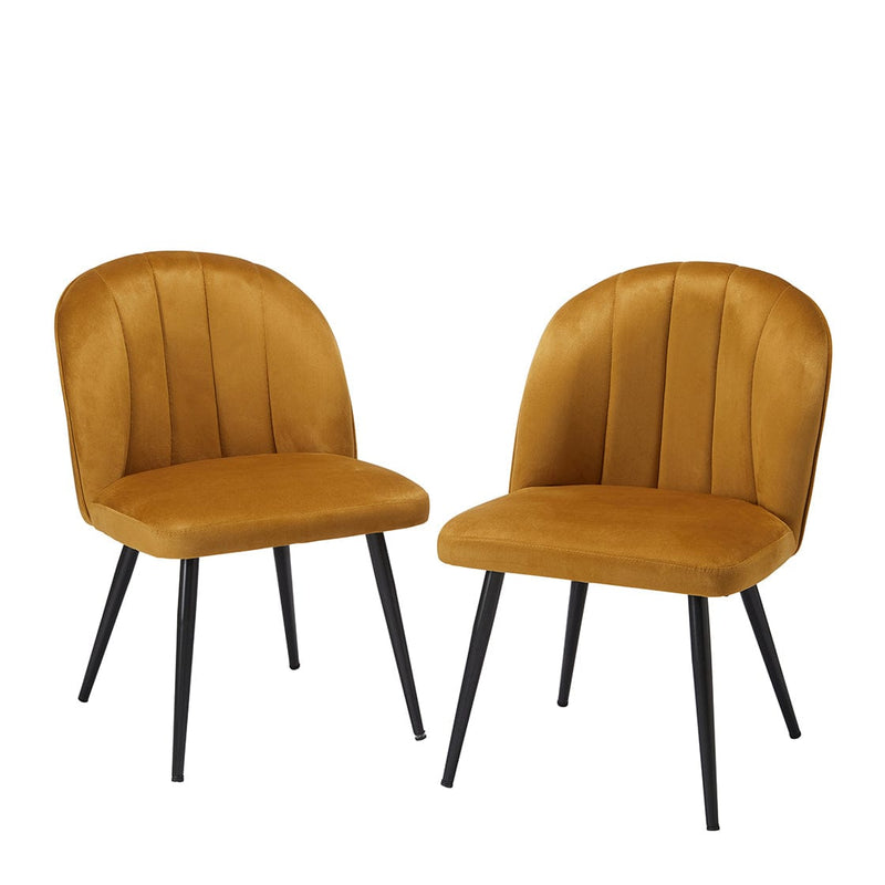 LPD Dining Chair Orla Dining Chair Mustard (Pack of 2) - From LPD Bed Kings