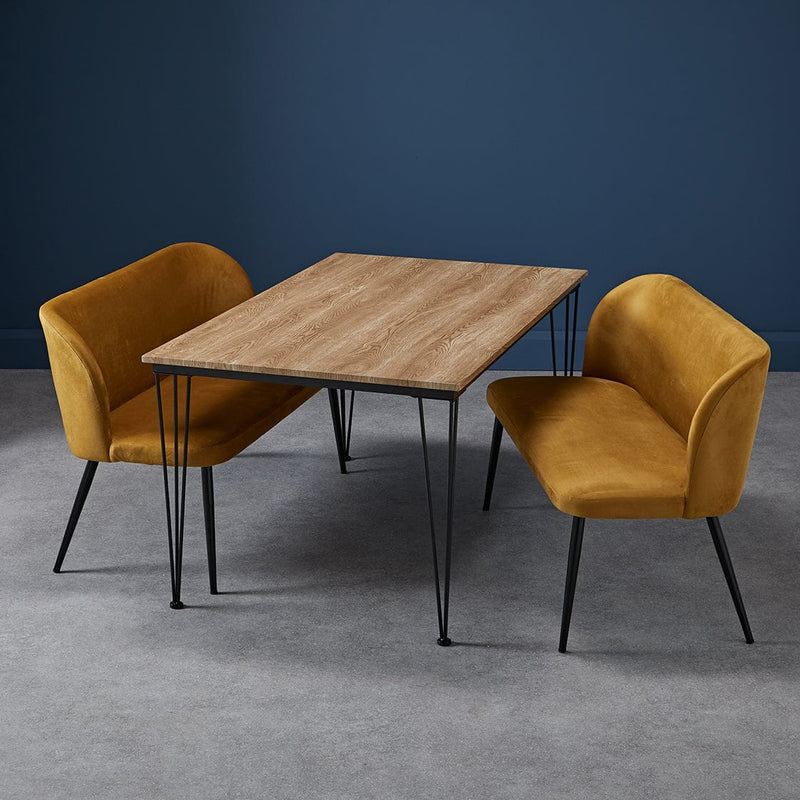 LPD Dining Chair Zara Dining Bench Mustard - From LPD Bed Kings