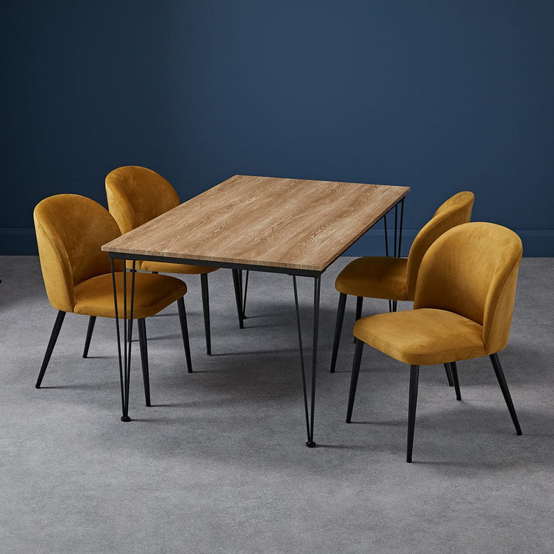 LPD Dining Chair Zara Dining Chair Mustard (Pack of 2) - From LPD Bed Kings