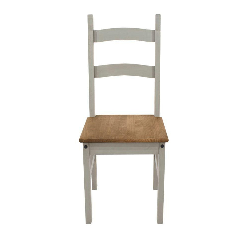Core Products Dining Chairs Corona Grey - Solid Pine Chairs (Pair) - Grey Wax/Antique Waxed Pine Bed Kings