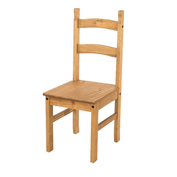 Corona Solid Pine Chairs Pair Antique Waxed Pine