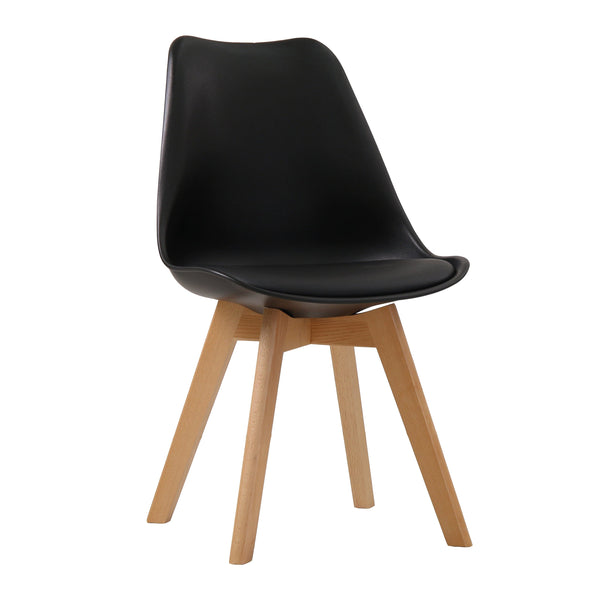 LPD Dining Chairs Louvre Chair Black (Pack of 2) Bed Kings