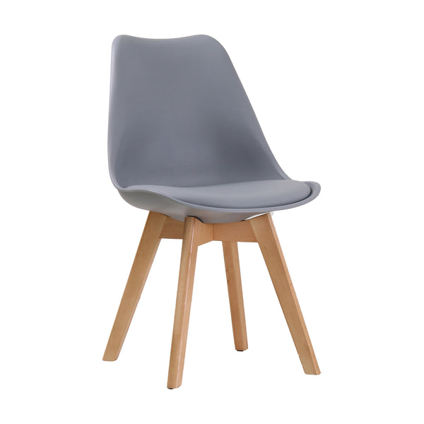 LPD Dining Chairs Louvre Chair Grey (Pack of 2) Bed Kings