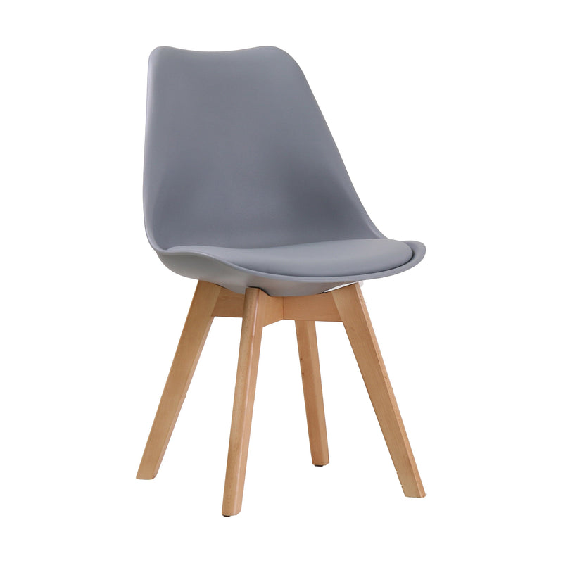 LPD Dining Chairs Louvre Chair Grey (Pack of 2) Bed Kings