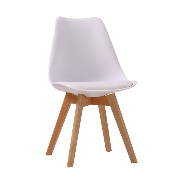 LPD Dining Chairs Louvre Chair White (Pack of 2) Bed Kings