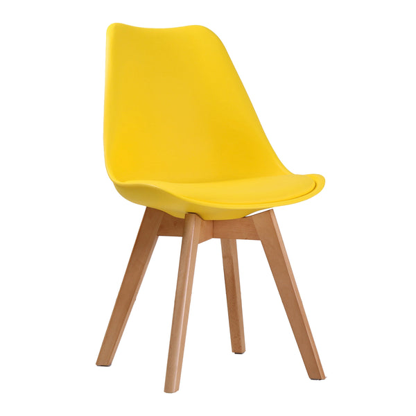 LPD Dining Chairs Louvre Chair Yellow (Pack of 2) Bed Kings
