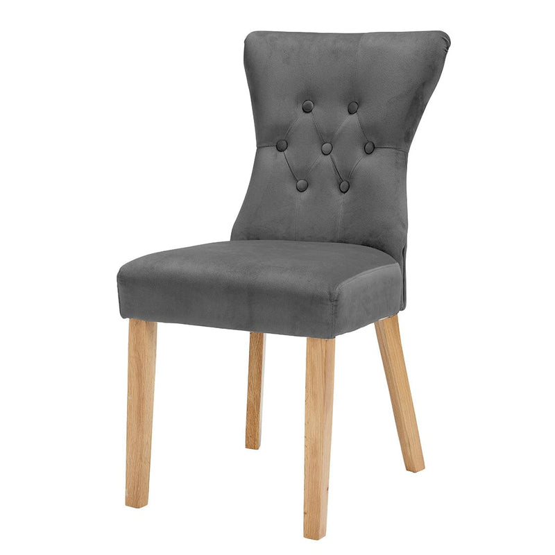 LPD Dining Chairs Naples Dining Chair Steel Grey (Pack of 2) Bed Kings