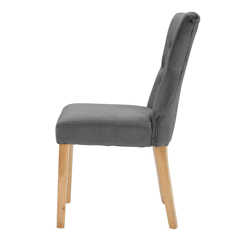 LPD Dining Chairs Naples Dining Chair Steel Grey (Pack of 2) Bed Kings