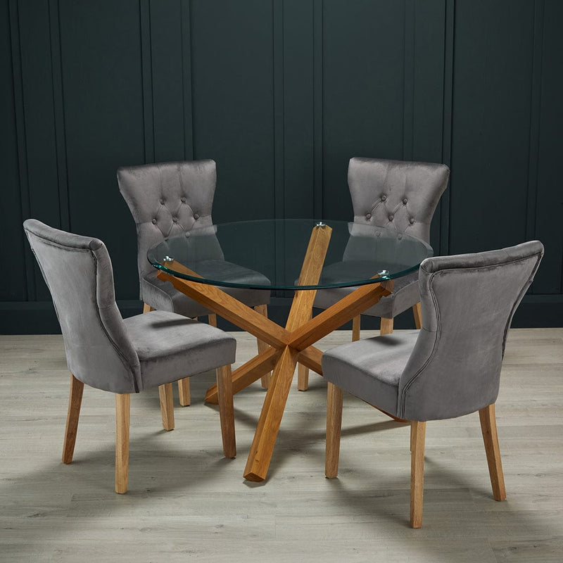 LPD Dining Chairs Naples Dining Chair Steel Grey (Pack of 2) Bed Kings