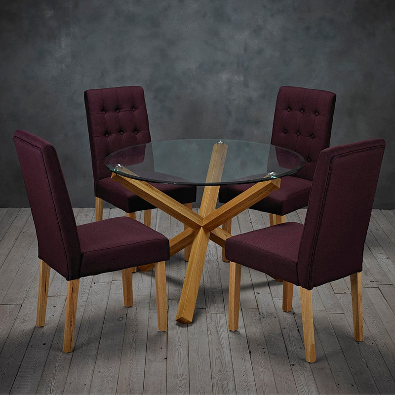 LPD Dining Chairs Roma Chair Plum (Pack of 2) Bed Kings