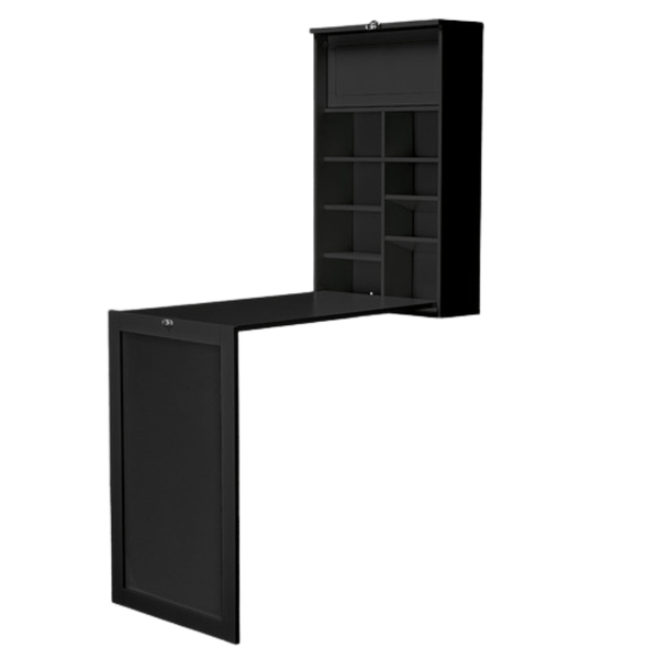 LPD Dining Set Arlo Foldaway Wall Desk and Breakfast Table Black Bed Kings