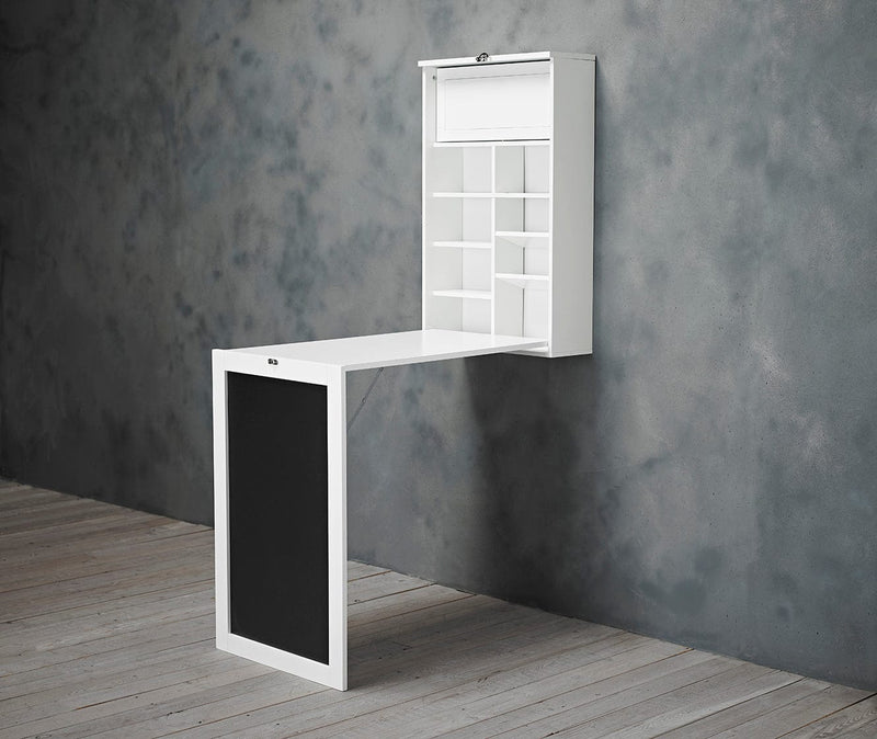 LPD Dining Set Arlo Foldaway Wall Desk and Breakfast Table White Bed Kings
