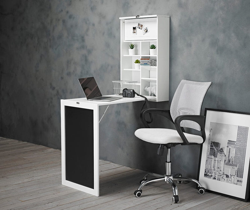LPD Dining Set Arlo Foldaway Wall Desk and Breakfast Table White Bed Kings