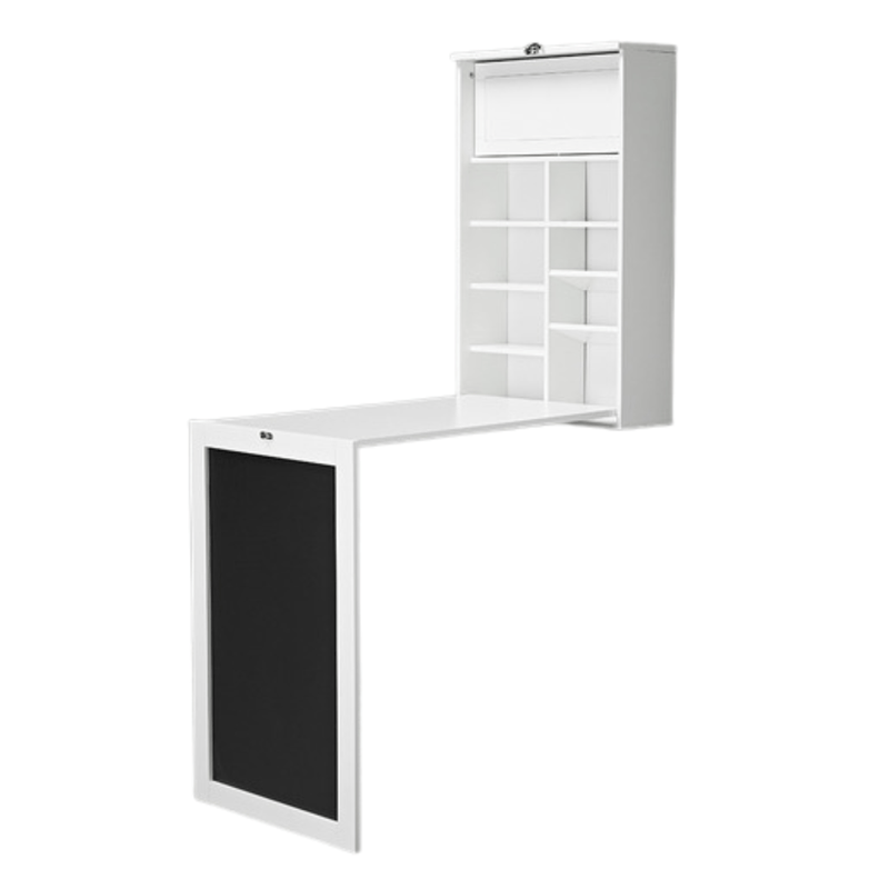 LPD Dining Set Arlo Foldaway Wall Desk and Breakfast Table White Bed Kings