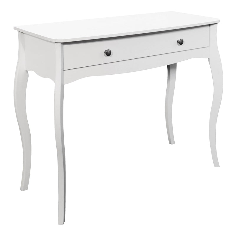 FTG Dressing Table Baroque 1 Drw Vanity White Bed Kings