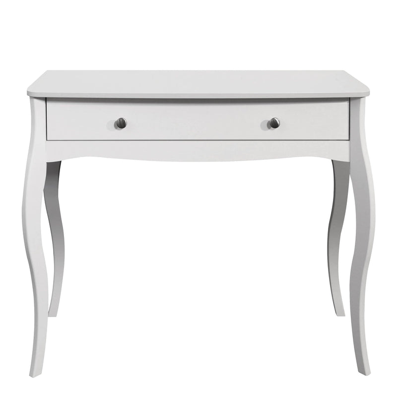 FTG Dressing Table Baroque 1 Drw Vanity White Bed Kings