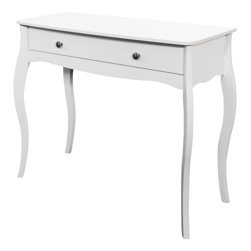 FTG Dressing Table Baroque 1 Drw Vanity White Bed Kings