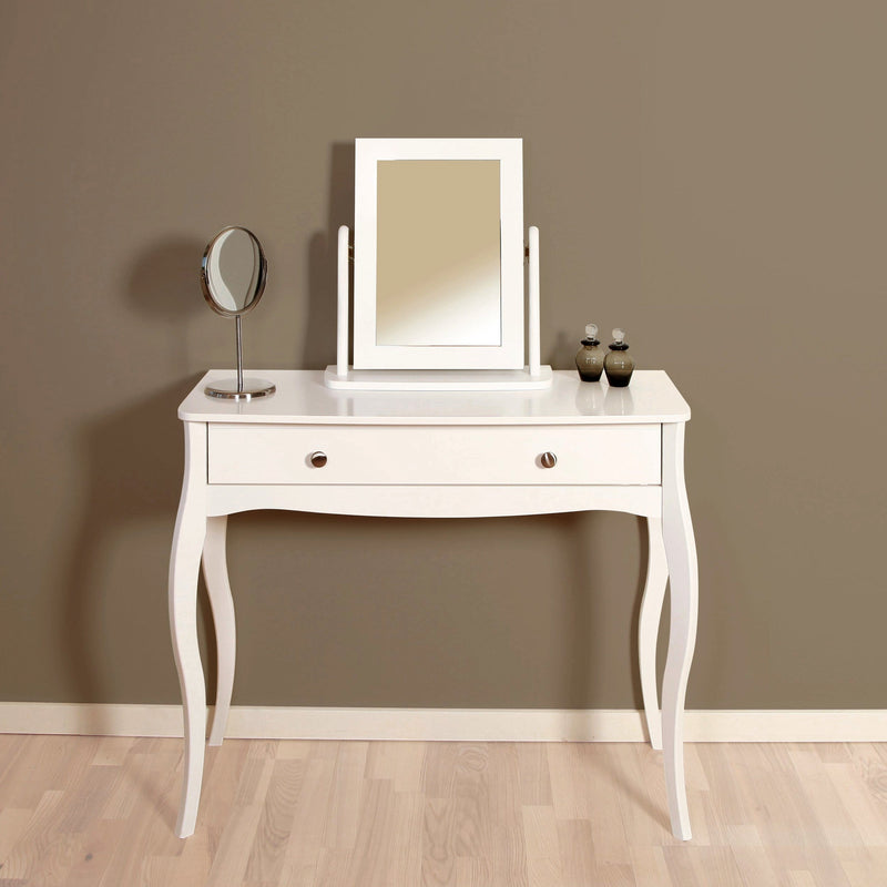 FTG Dressing Table Baroque 1 Drw Vanity White Bed Kings